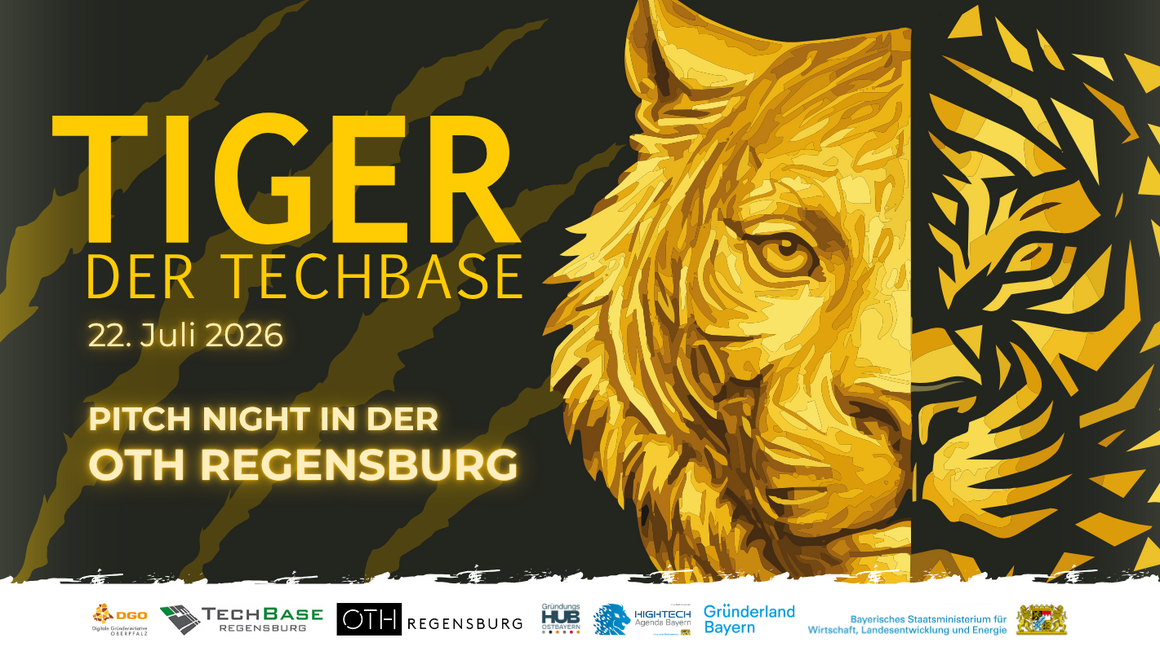 Tiger der TechBase: Die Pitch Night in Regensburg am 22. Juli in der OTH Regensburg