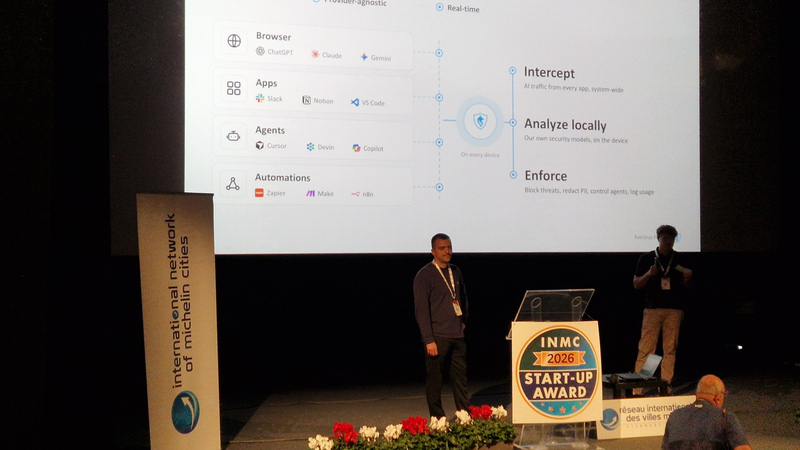 Pitch vom TechBase Start-up Patronus Protect beim INMC Start-up Award